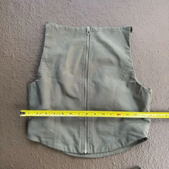 WAYF Green Two-piece Set Cropped Vest W back Zip & Wide-leg Oversized Pants Sz S - Picture 16 of 16